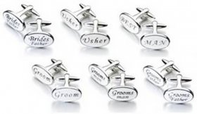 Cufflinks - Oval White Father of the Groom